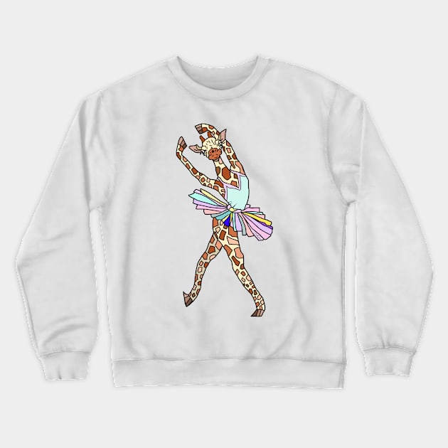 Giraffe Ballerina Tutu Crewneck Sweatshirt by notsniwart